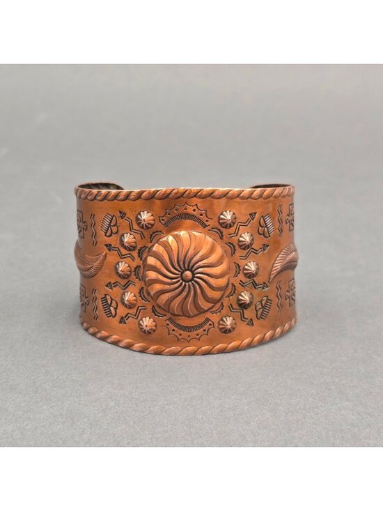 Bell Trading Post Jewelry - Vintage Bell Trading Post Extra Wide Copper Cuff Bracelet 6.75" Southwestern